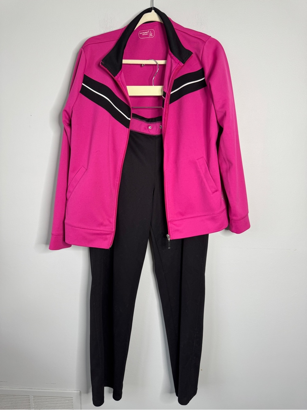 be inspired Hot Pink and Black Two-Piece Pantsuit